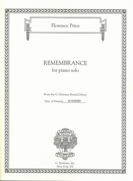 Remembrance : For Piano Solo / edited by John Michael Cooper.