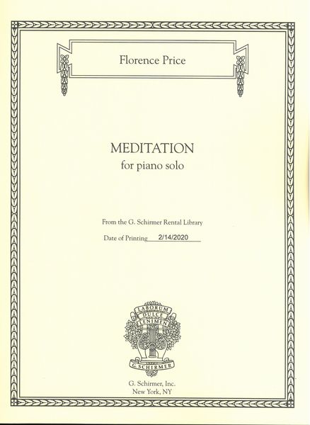Meditation : For Piano Solo / edited by John Michael Cooper.