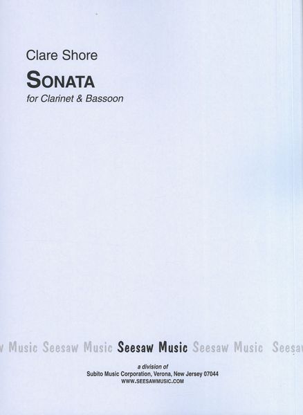 Sonata : For Clarinet and Bassoon.