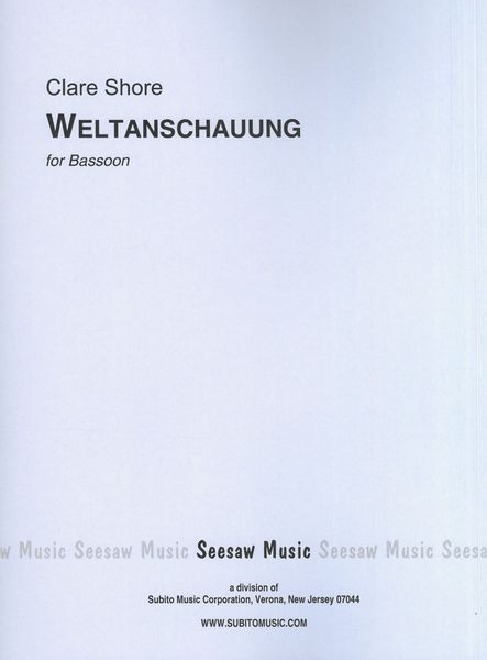 Weltanschauung : For Unaccompanied Bassoon (1976).