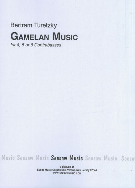 Gamelan Music : For 4, 5 Or 6 Contrabasses.