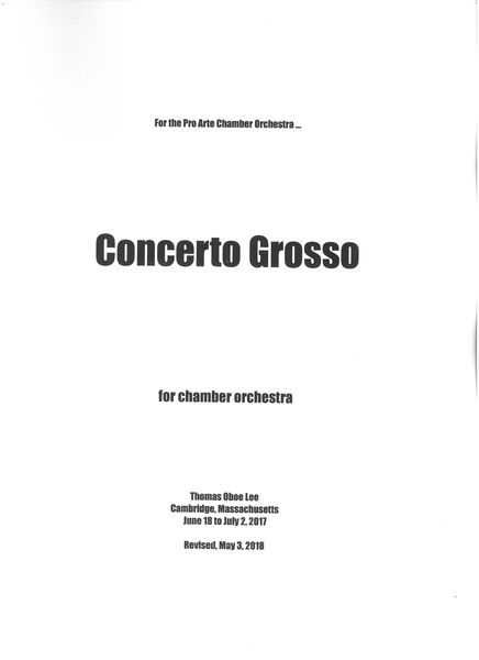 Concerto Grosso : For Chamber Orchestra [Download].