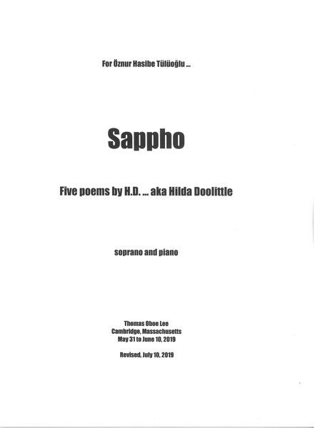 Sappho : For Soprano and Piano (2019) [Download].
