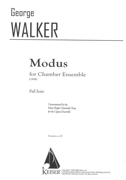 Modus : For Chamber Ensemble (1998).