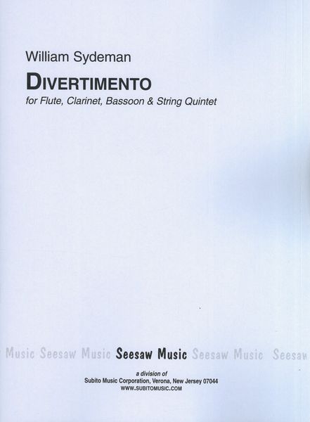 Divertimento : For Flute, Clarinet, Bassoon and String Quartet.