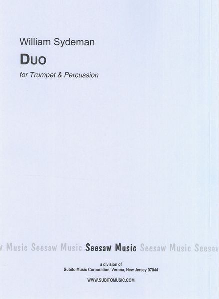 Duo : For Trumpet and Percussion (1965).
