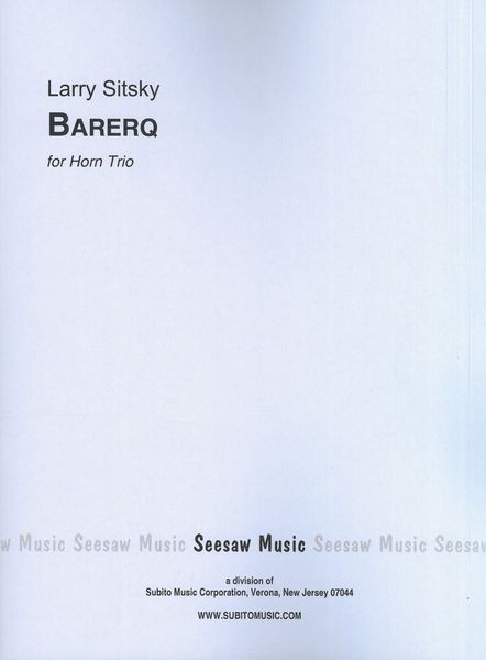 Barerq : For Horn Trio (1994).