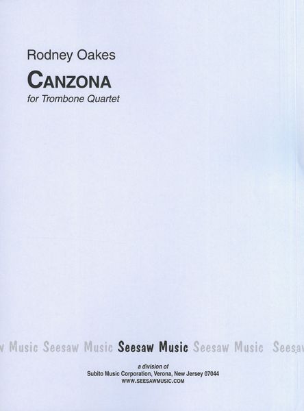 Canzona : For Trombone Quartet (2018).