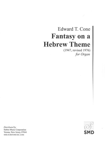 Fantasy On A Hebrew Theme : For Organ (1947, Rev. 1976).
