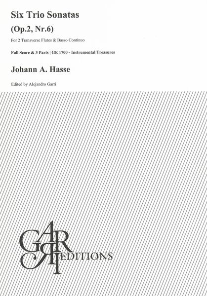 Six Trio Sonatas (Op. 2 Nr. 6) : For 2 Transverse Flutes and Basso Continuo / Ed. Alejandro Garri.