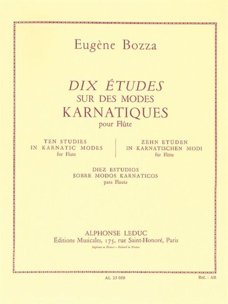 10 Studies In Karnatic Modes : For Flute.