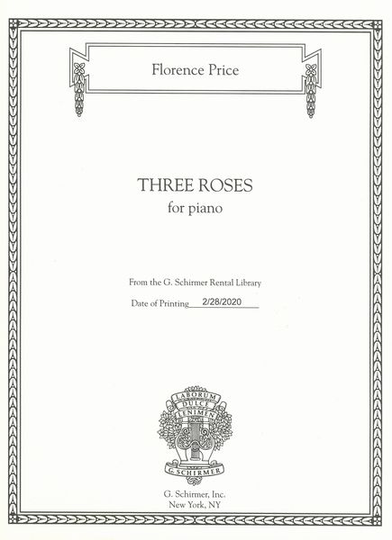 Three Roses : For Piano / edited by John Michael Cooper.