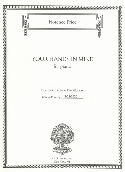 Your Hands In Mine : For Piano / edited by John Michael Cooper.