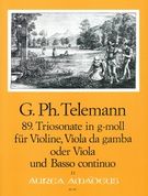 Trio Sonata In G Minor, No. 89 : For Vln, Vla, Viola Da Gamba Or Viola & B.C.