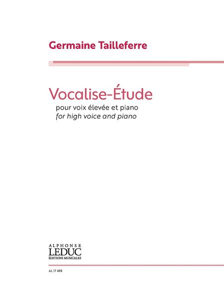 Vocalise-Étude : Pour Voix Élevée et Piano.