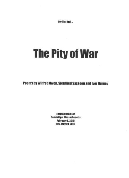 Pity of War : For Baritone and Piano (2015).