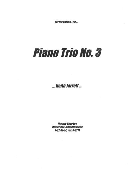 Piano Trio No. 3 : Keith Jarrett (2014).