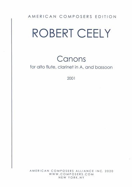 Canons : For Alto Flute, Clarinet In A and Bassoon (2001).