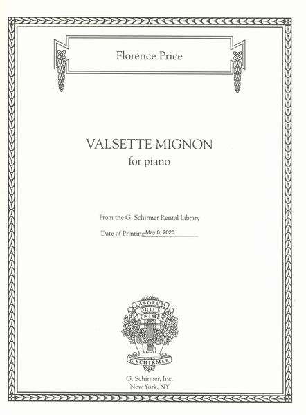 Valsette Mignon : For Piano / edited by John Michael Cooper.