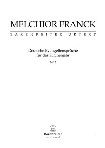 Deutsche Evangeliensprüche Für Das Kirchenjahr Für Mixed Choir (1623) (Reprint der 1. Auflage [1937]