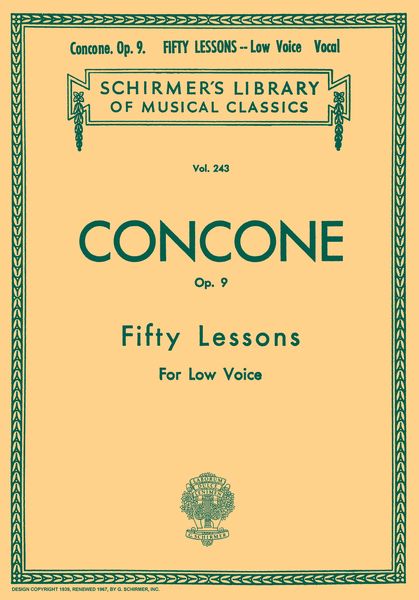 50 Lessons, Op. 9 : For Low Voice.