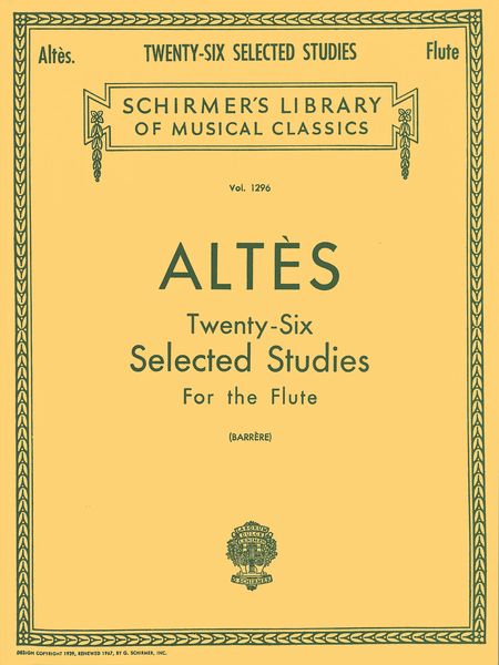 Twenty Six Selected Studies For The Flute.
