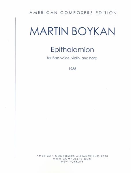 Epithalamion : For Bass Voice, Violin and Harp (1985).