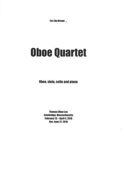 Oboe Quartet, Op. 173 : For Oboe, Viola, Cello and Piano (2016) [Download].