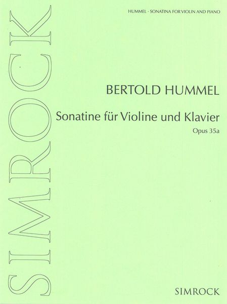 Sonatine, Op. 35a : Für Violine und Klavier.