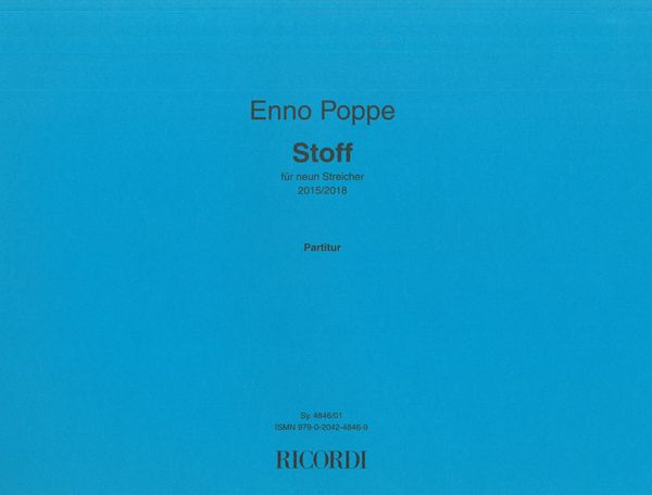 Stoff : Für Neun Streicher (2015/2018).