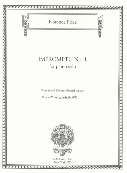 Impromptu No. 1 : For Piano Solo / edited by John Michael Cooper.