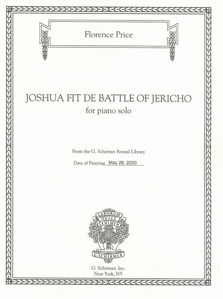 Joshua Fit De Battle of Jericho : For Piano Solo / edited by John Michael Cooper.