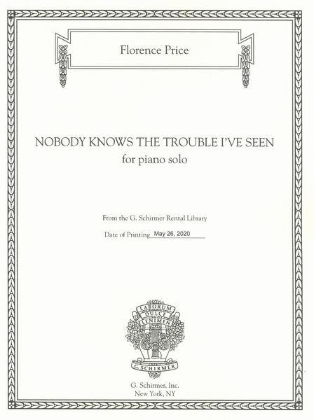 Nobody Knows The Trouble I've Seen : For Piano Solo / edited by John Michael Cooper.