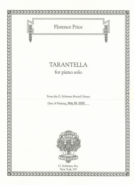 Tarantella : For Piano Solo / edited by John Michael Cooper.