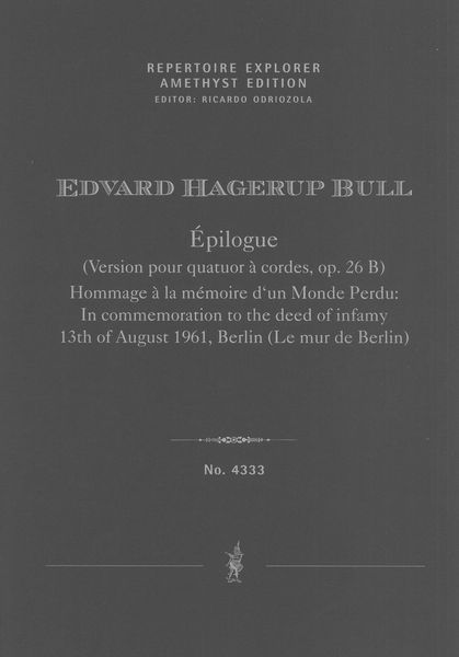 Epilogue : Version Pour Quatuor A Cordes, Op. 26b (1961).