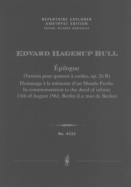 Epilogue : Version Pour Quatuor A Cordes, Op. 26b (1961).