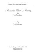 In Memoriam Albert Lee Murray : For Solo Trombone (2013) [Download].