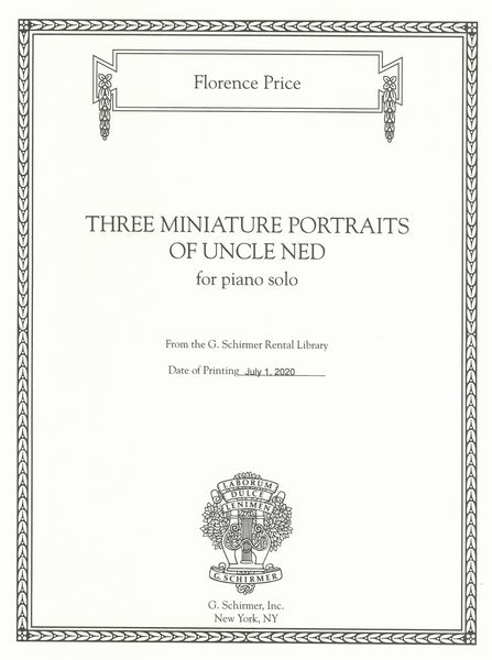 Three Miniature Portraits of Uncle Ned : For Piano Solo / edited by John Michael Cooper.