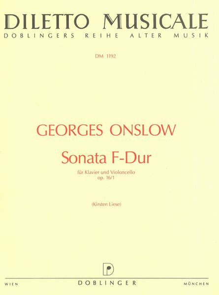 Sonata Op. 16/1 In F Major : For Cello & Piano (Kirsten Liese).