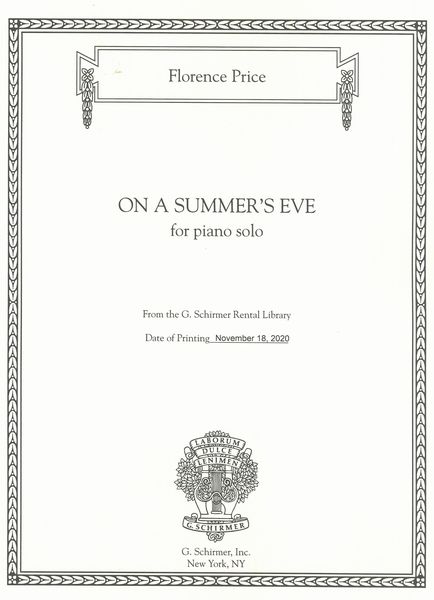 On A Summer's Eve : For Piano Solo / edited by John Michael Cooper.