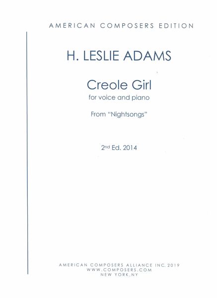 Creole Girl : For Voice and Piano - From Nightsongs.
