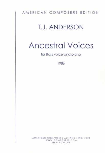 Ancestral Voices : For Bass Voice and Piano (1986).