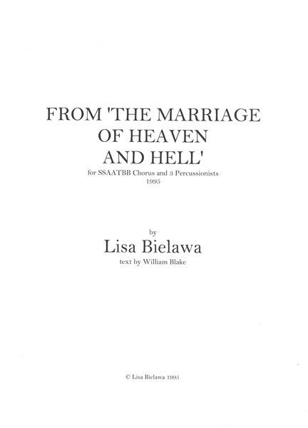 From The Marriage of Heaven and Hell : For SSAATBB Chorus and 2 Percussionists (1995) [Download].