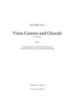 Vireo Canons and Chorale : For Solo Piano (2012) [Download].