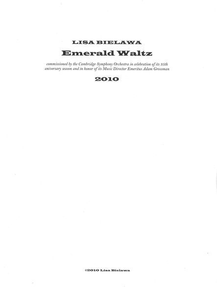 Emerald Waltz : For Orchestra (2010) [Download].