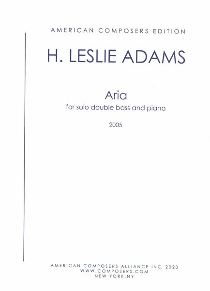 Aria : For Double Bass and Piano (2005) [Download].