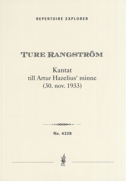 Kantat : Till Artur Hazelius' Minne (30. Nov. 1933).
