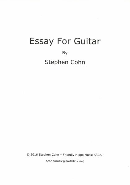 Essay : For Guitar.