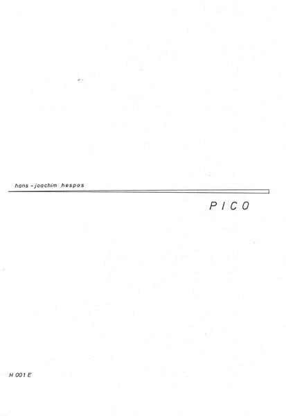 Pico : Für Sopranino-Recorder.