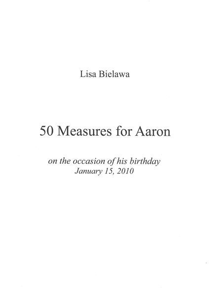 50 Measures For Aaron : For Cello and Piano [Download].
